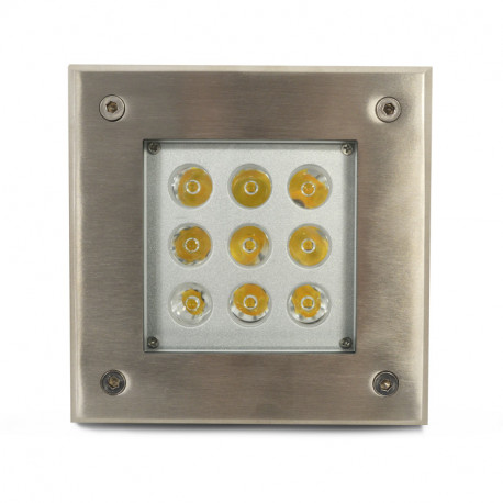 Spot encastrable carré LED 0,5W IP67 blanc chaud Inox 316 12V Garden Pro  professionnel
