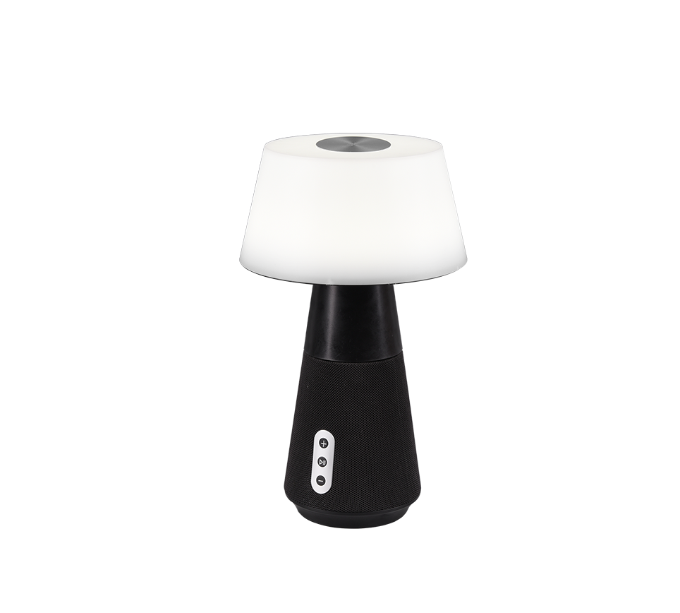 Lampe de table & Enceinte Bluetooth 1x SMD LED, 4,5W · 1x 600lm, 2700+4500+6500K NOIR DJ