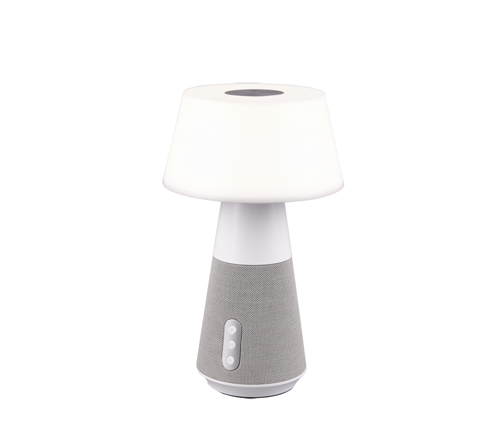 Lampe de table & Enceinte Bluetooth 1x SMD LED, 4,5W · 1x 600lm, 2700+4500+6500K BLANC DJ