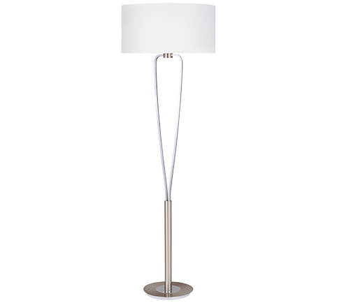 Lampadaire Moderne Design, Laiton Mat & Nickel Mat, sans ampoule(s)