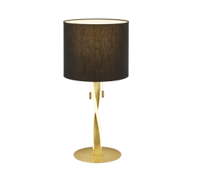 Lampe de table Design metale & tissu, Or, 2x SMD LED, 3W · 2x 300lm, 3000K sans ampoule